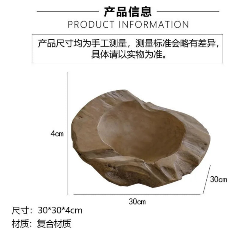 Retro Japanese Design Simple Fruit Plate Creative Porch Decoration Tray Living Room Kitchen Storage Trays Ornaments Accessories