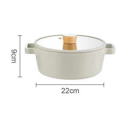 Korean Ceramic Non-Stick Wok - Milk Pot Frying Pan for Induction & Gas Stove