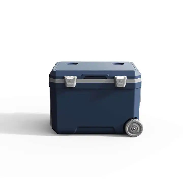 45L Portable Ice Chest Cooler with Wheels - Insulated Outdoor Camping Cooler Box