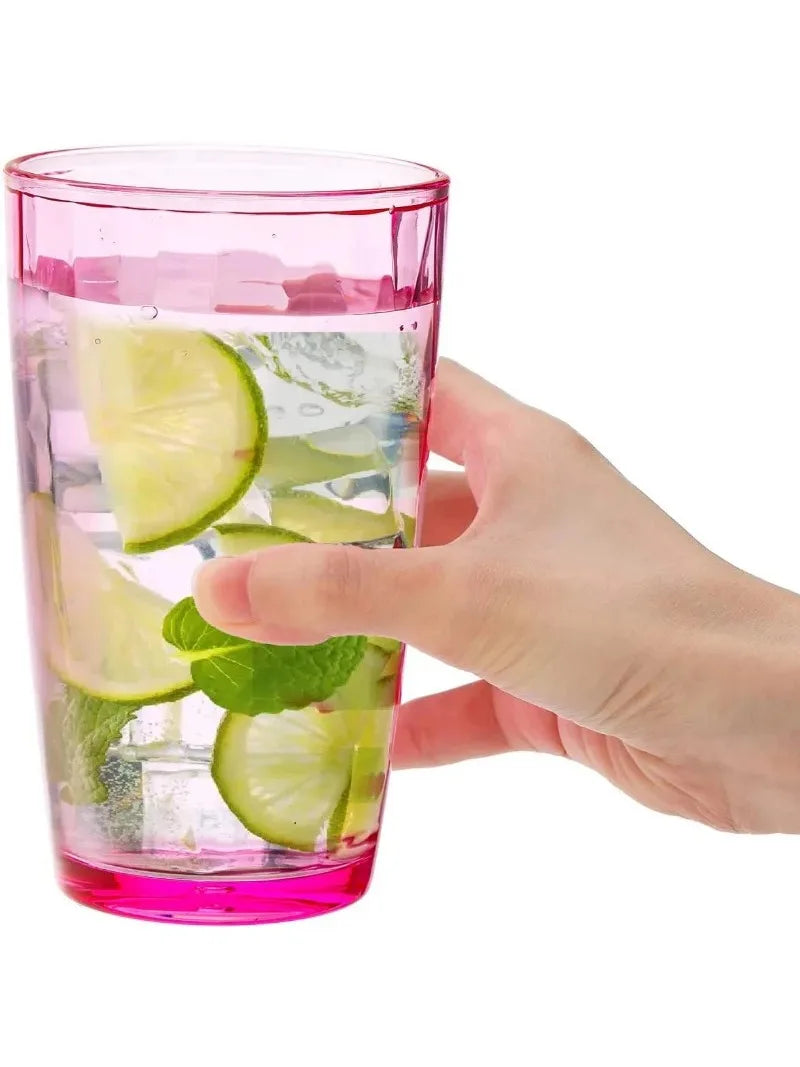 17 oz Plastic Tumblers Drinking Glasses Clear Acrylic Cups Wine Glassware Beverage Drinkware Tumbler for Poolside Party