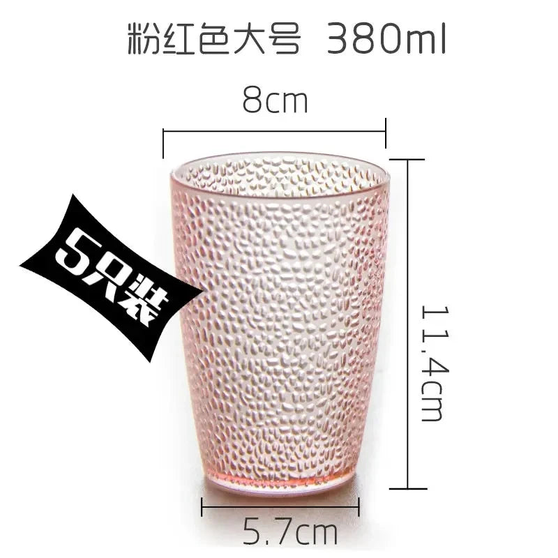 5PCS Acrylic Juice Glass Colorful Diamond Water Glass Hotel Restaurant Wine Drink Cup Home Party Supplies