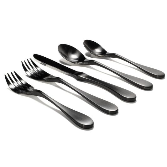 KNORK Coated 5-Piece Place Set, Matte Black