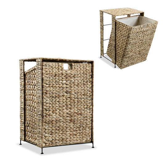 vidaXL Laundry Basket 17.3"x13.4"x25.2" Water Hyacinth