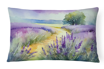 Lavender in Watercolor Throw Pillow