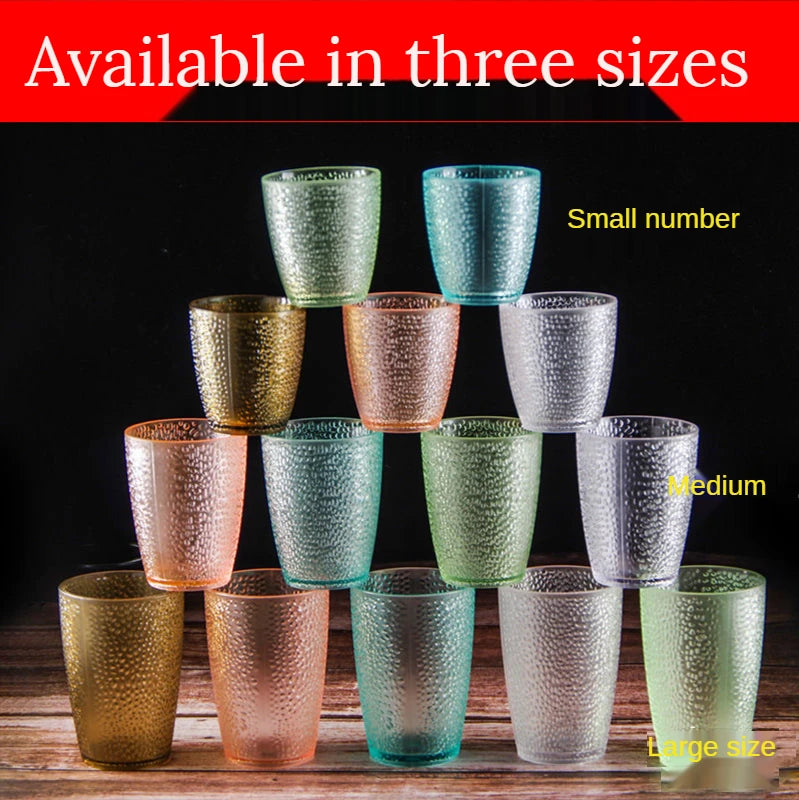 5PCS Acrylic Juice Glass Colorful Diamond Water Glass Hotel Restaurant Wine Drink Cup Home Party Supplies