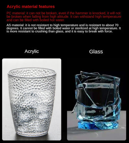 5PCS Acrylic Juice Glass Colorful Diamond Water Glass Hotel Restaurant Wine Drink Cup Home Party Supplies