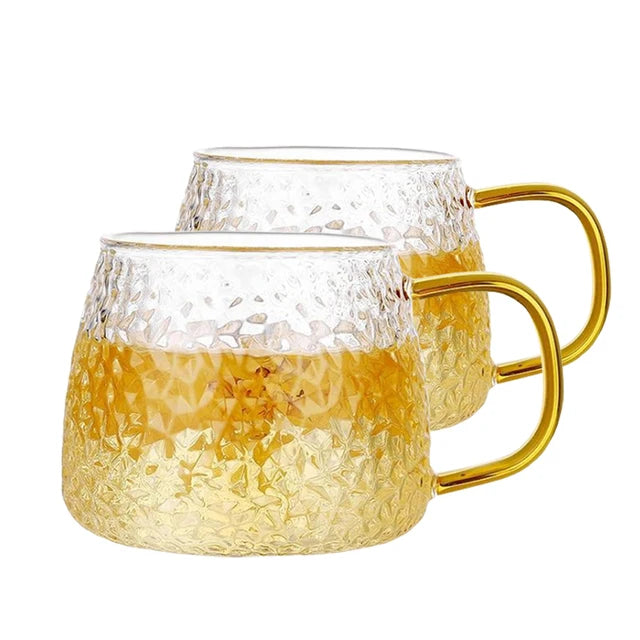 Coffee Glass Mug Hot Drinking Milk Tea Coffee Cup Cocktail Glass Crystal Transparent Mugs Handle Drinkware Couple Gifts