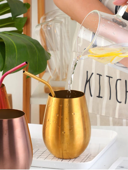 500ml Stainless Steel Beer Tumbler - Rose Gold Metal Drinking Cup for Bar & Outdoor