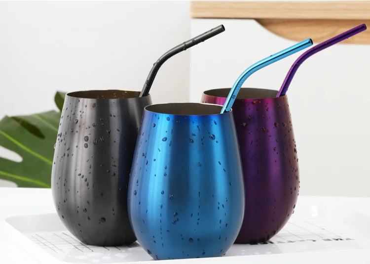 500ml Stainless Steel Beer Tumbler - Rose Gold Metal Drinking Cup for Bar & Outdoor