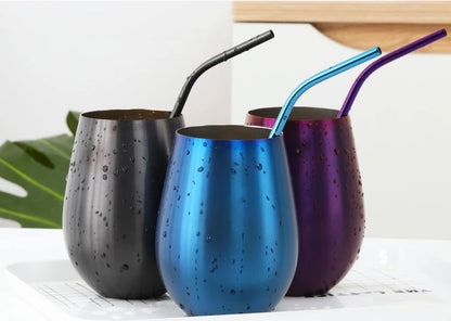 500ml Stainless Steel Beer Tumbler - Rose Gold Metal Drinking Cup for Bar & Outdoor