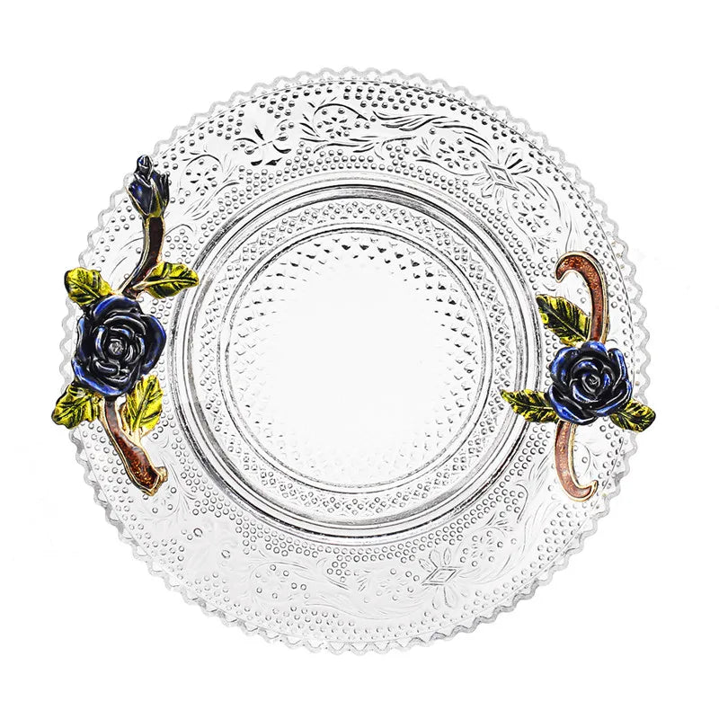 Handmade Enamel Tea Cup Set - Crystal Flower Tea Cup for Milk & Lemon