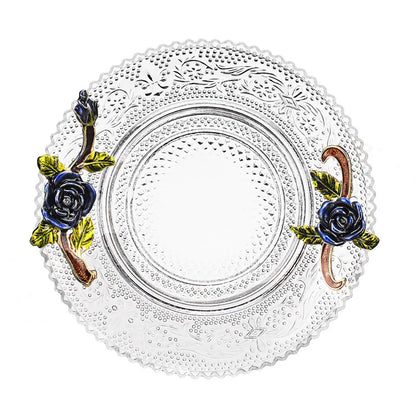 Handmade Enamel Tea Cup Set - Crystal Flower Tea Cup for Milk & Lemon