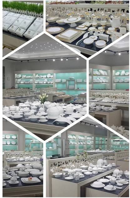 Flower Shaped Gold Silver Decal Rim, Transparent Glass Charger Plate, Wedding Party Decoration, Tableware Tray, Show Plate