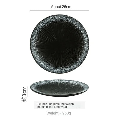 Japanese-style tableware ceramic plate breakfast plate sushi flat plate home creative steak plate western dinner plate set plate