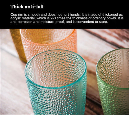 5PCS Acrylic Juice Glass Colorful Diamond Water Glass Hotel Restaurant Wine Drink Cup Home Party Supplies