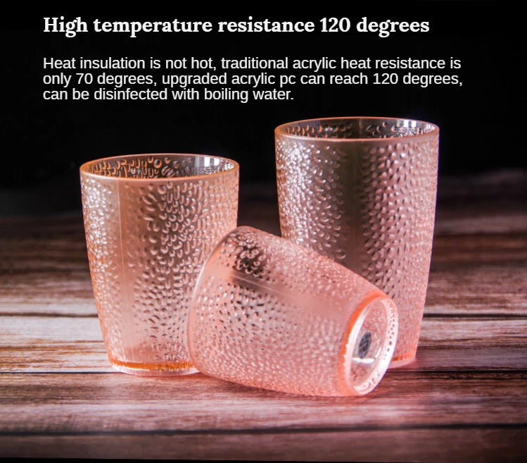 5PCS Acrylic Juice Glass Colorful Diamond Water Glass Hotel Restaurant Wine Drink Cup Home Party Supplies