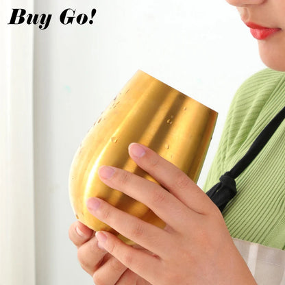 500ml Stainless Steel Beer Tumbler - Rose Gold Metal Drinking Cup for Bar & Outdoor