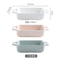 Binaural Rectangular Ceramic Plate - Oven Bakeware Dinner Plate & Salad Bowl