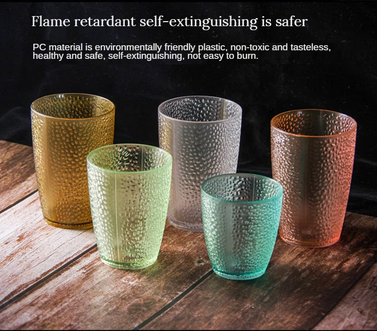 5PCS Acrylic Juice Glass Colorful Diamond Water Glass Hotel Restaurant Wine Drink Cup Home Party Supplies
