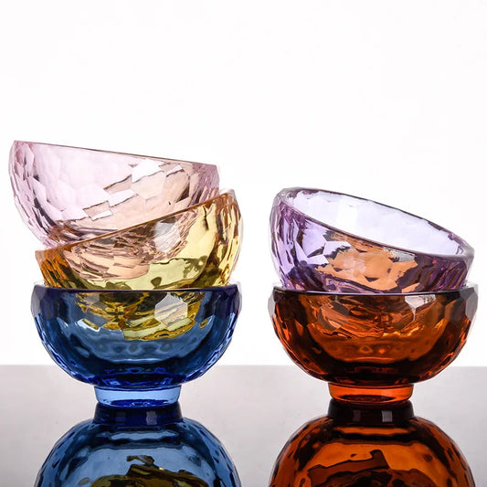 Colorful Heat-Resistant Glass Bowl - Anti-Scalding Crystal Dessert Bowl