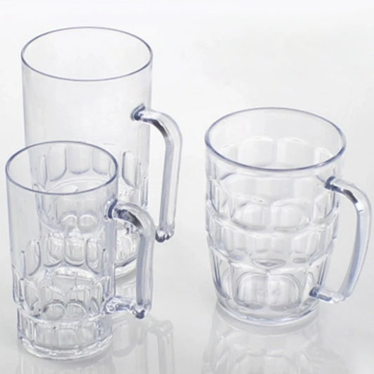 Unbreakable 3 Sizes Acrylic Beer Cup KTV Large Beer Cup Plastic Drinks Cups Breakfast Milk Coffee Water Mug Barware Drinkware