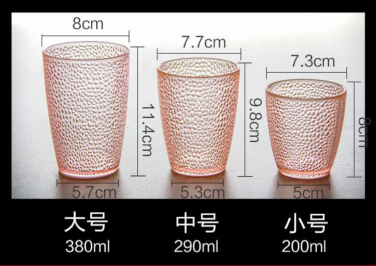 5PCS Acrylic Juice Glass Colorful Diamond Water Glass Hotel Restaurant Wine Drink Cup Home Party Supplies