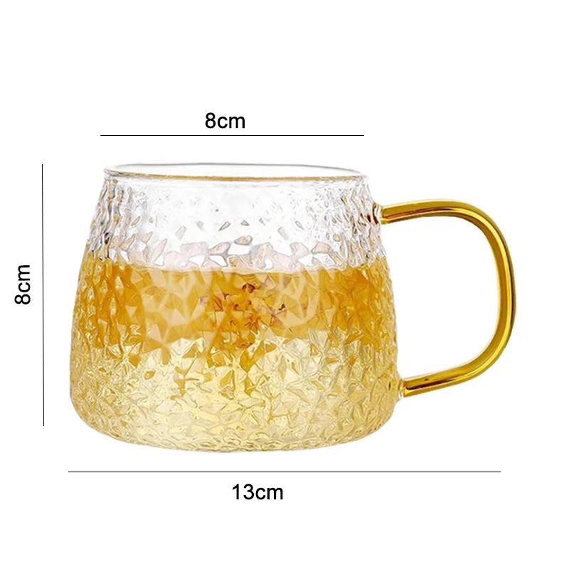 Coffee Glass Mug Hot Drinking Milk Tea Coffee Cup Cocktail Glass Crystal Transparent Mugs Handle Drinkware Couple Gifts