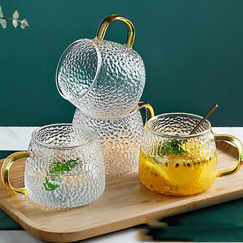 Coffee Glass Mug Hot Drinking Milk Tea Coffee Cup Cocktail Glass Crystal Transparent Mugs Handle Drinkware Couple Gifts