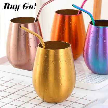 500ml Stainless Steel Beer Tumbler - Rose Gold Metal Drinking Cup for Bar & Outdoor