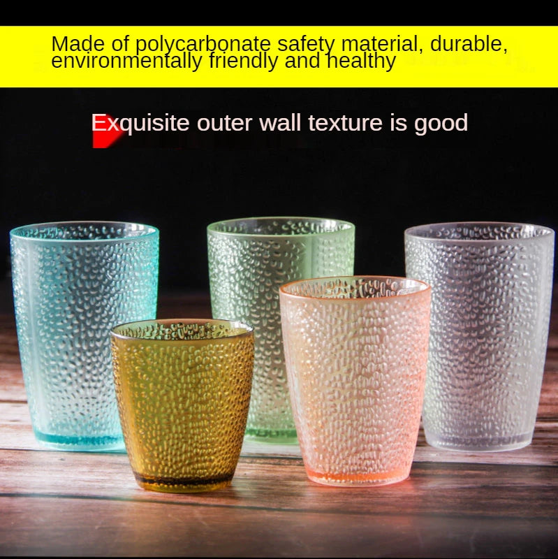 5PCS Acrylic Juice Glass Colorful Diamond Water Glass Hotel Restaurant Wine Drink Cup Home Party Supplies