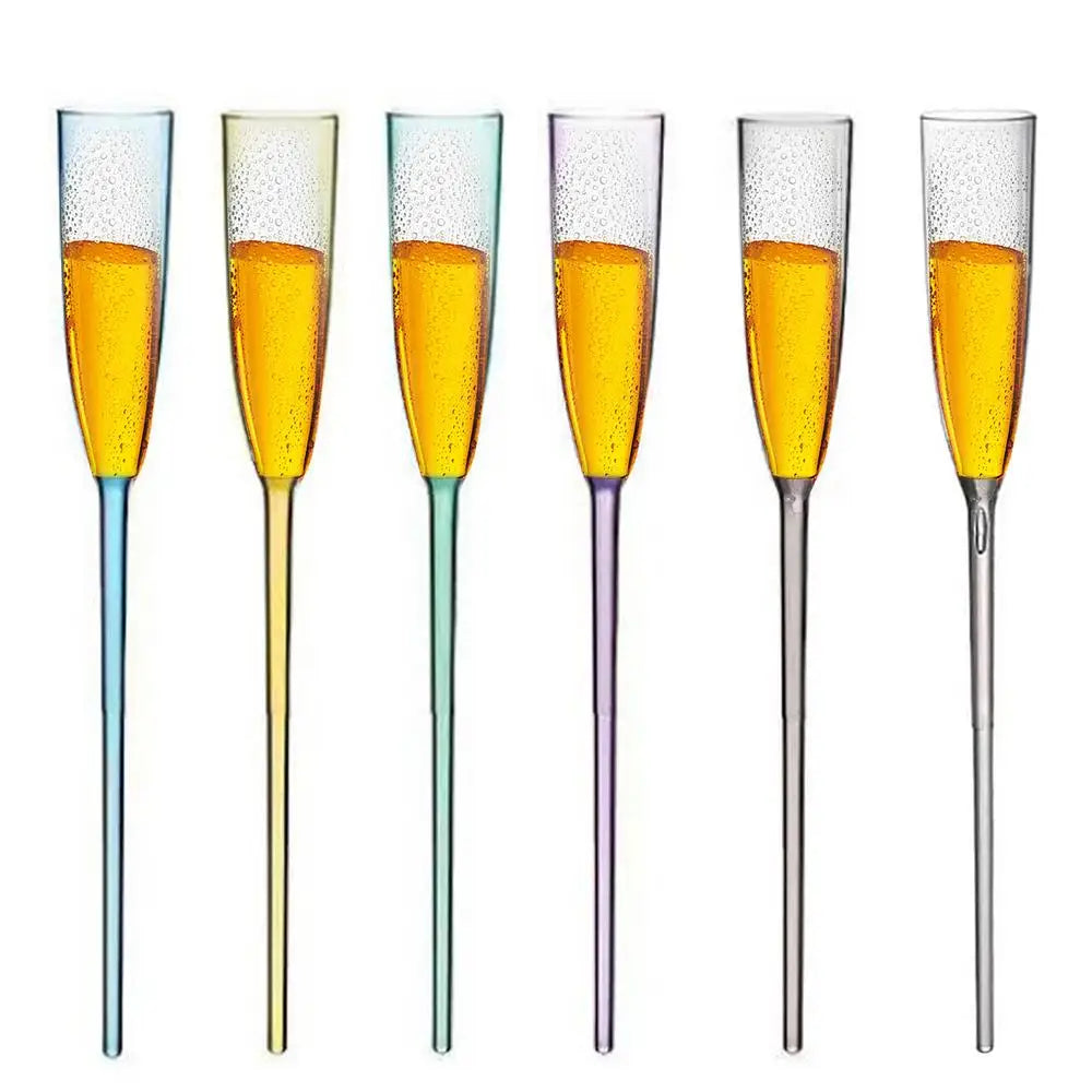 Champagne Flutes For Pool 6pcs Acrylic Wine Glasses Floating Champagne Flutes Juice Beverage Drinking Cups Novelty Drinkware For
