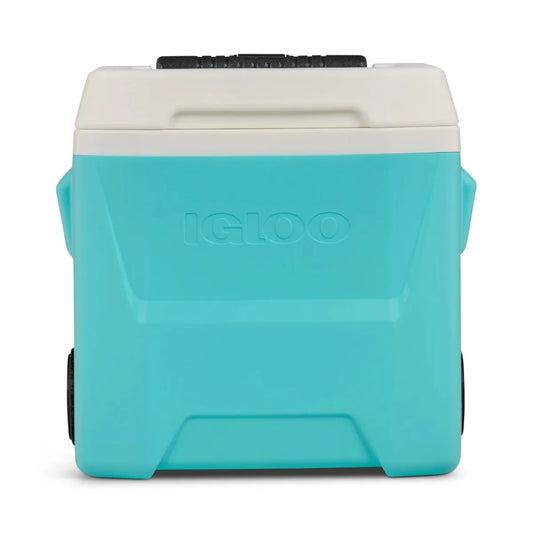 16 QT Laguna Hard Sided Ice Chest Roller Cooler, Aqua Blue