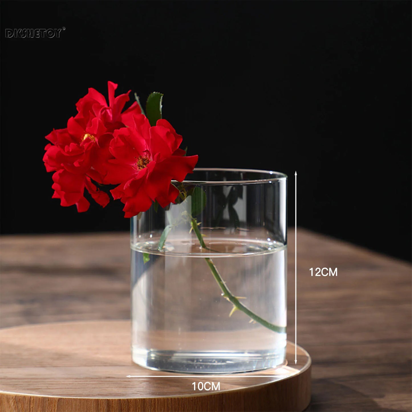 Glass Flower Vase desk decoration Modern Small Cylinder Flower Centerpiece Vases for Home Office Wedding Table