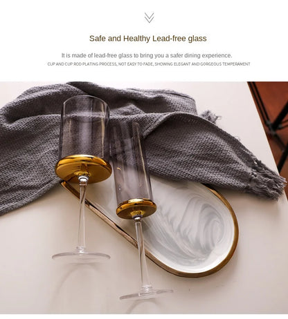 Nordic Gold Red Wine Glass Crystal Glass Champagne Glass Home Juice Glass Goblet Wine Glass Model Room Bar Barware