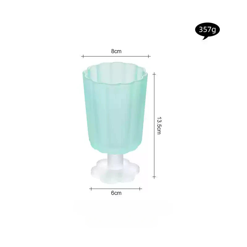 220ml Glass Colorful Flower Shaped Vase Plant Flower Arrangement Ornament Wine Glass Tea Drinking Glass Bar Drinkware Glass Cup