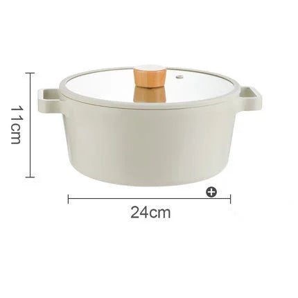 Korean Ceramic Non-Stick Wok - Milk Pot Frying Pan for Induction & Gas Stove