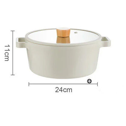 Korean Ceramic Non-Stick Wok - Milk Pot Frying Pan for Induction & Gas Stove
