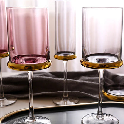 Nordic Gold Red Wine Glass Crystal Glass Champagne Glass Home Juice Glass Goblet Wine Glass Model Room Bar Barware