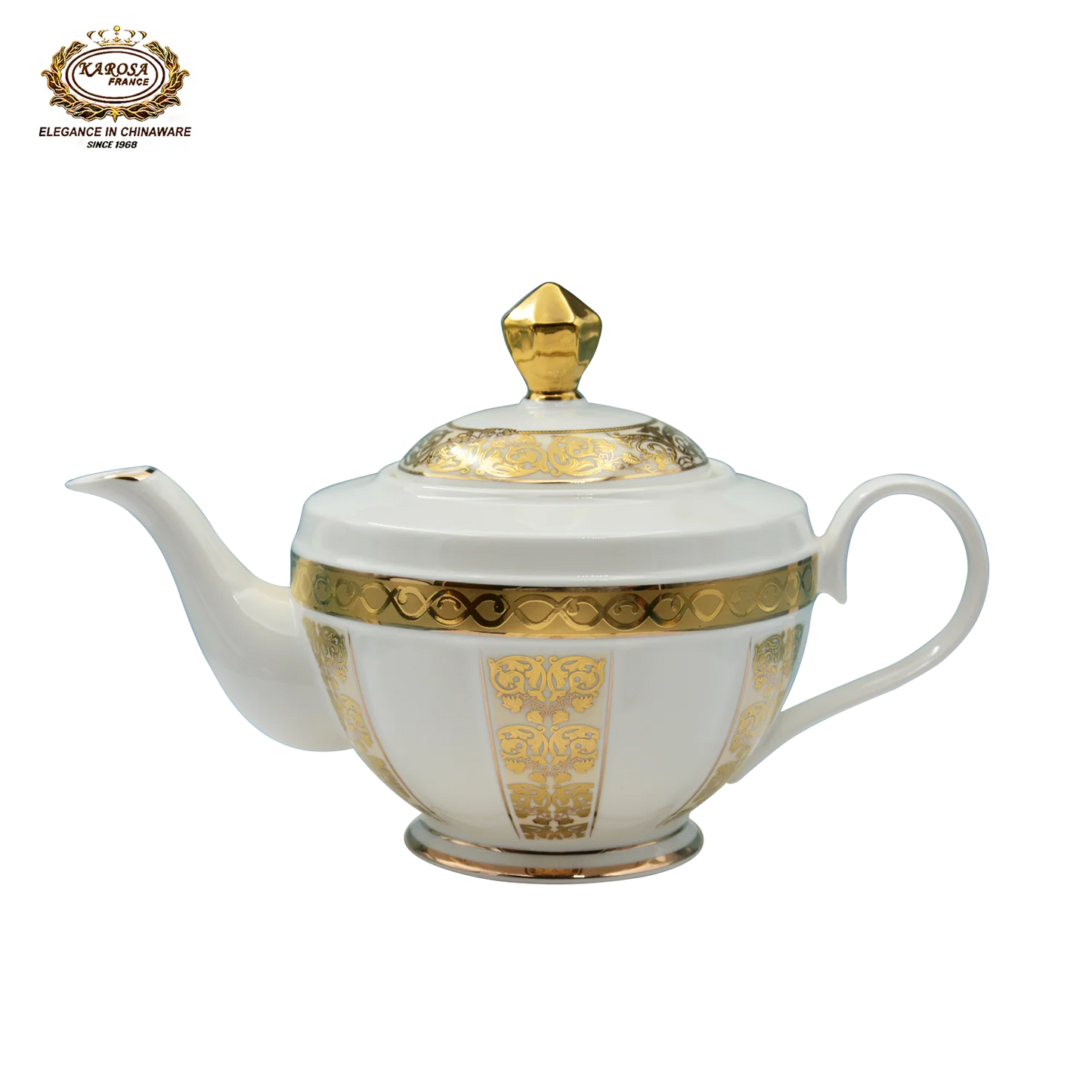 Bone China Platinum Dinner Set - Gold Rim Porcelain Soup Plates & Bowls