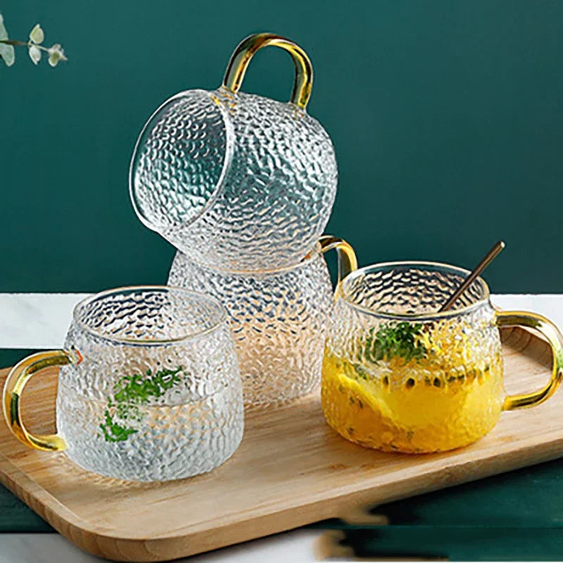 Coffee Glass Mug Hot Drinking Milk Tea Coffee Cup Cocktail Glass Crystal Transparent Mugs Handle Drinkware Couple Gifts