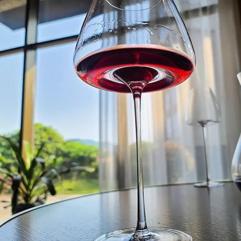 كأس نبيذ كريستالي بورجوندي سعة 720 مل، تصميم عصري فاخر مزخرف، آمن للاستخدام في غسالة الأطباق، هدية أنيقة للاستخدام المنزلي لتذوق النبيذ
