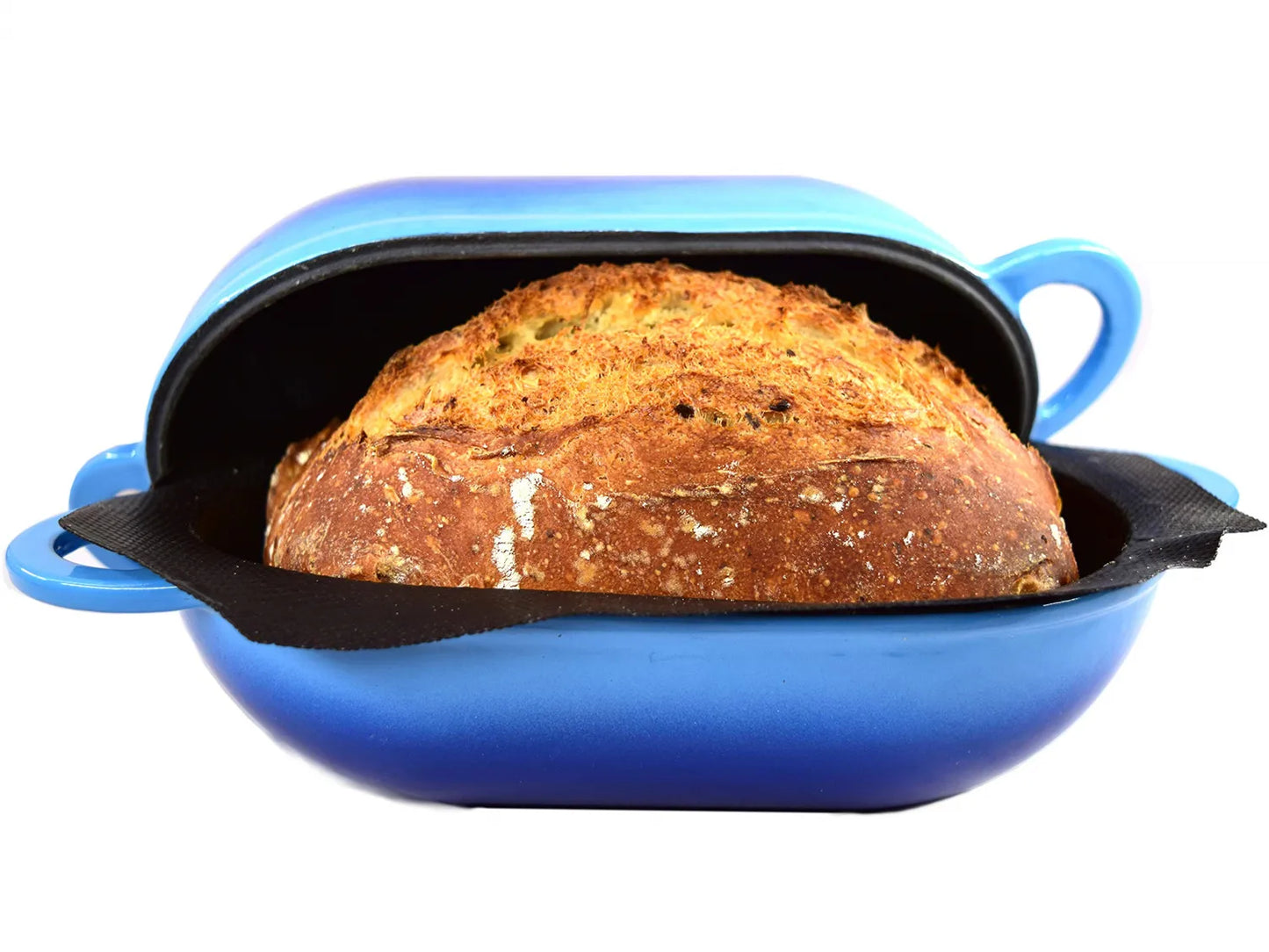 Enameled Cast Iron Dutch Oven - 9" Oval Loaf Pan for Sourdough Bread Baking