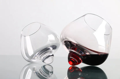 Whisky Beer Glass Cup - Rotating Belly Tumbler for Cocktails & Brandy