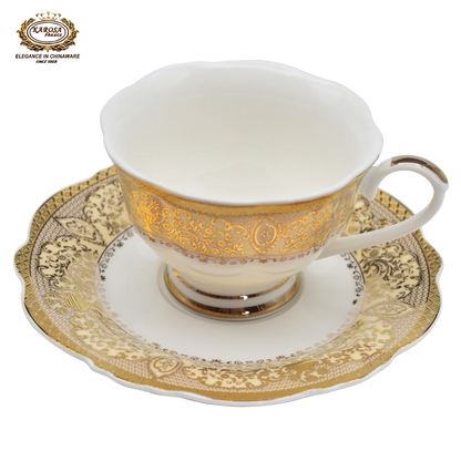 شكل عصري جديد لمجموعة عشاء من الخزف العظمي مزخرفة بالذهب من الطراز الألماني