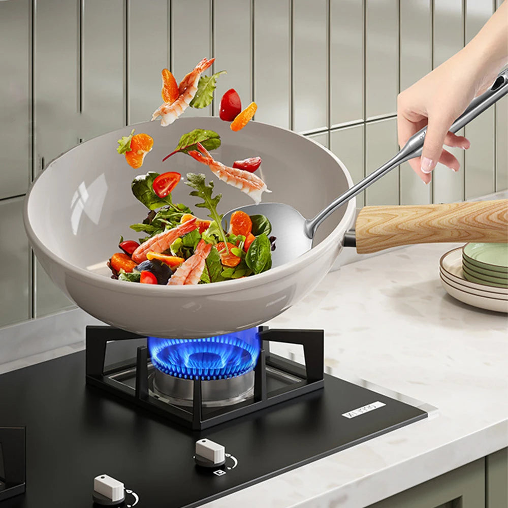 30cm Ceramic Wok Frying Pan - Non-Stick Skillet for Induction & Gas Stove