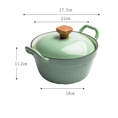 22cm Enameled Mini Cast Iron Dutch Oven For Cooking Stew Meat and Bread Baking Heavy type 2 L Cast Iron Casserole Dish Soup Pot