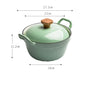 22cm Enameled Mini Cast Iron Dutch Oven For Cooking Stew Meat and Bread Baking Heavy type 2 L Cast Iron Casserole Dish Soup Pot