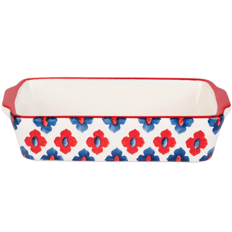 Ceramic Baking Dish Roasting Lasagna Pan  Rectangular Dish Bakeware Pan With Handle Oven Kitchen Baking Tool