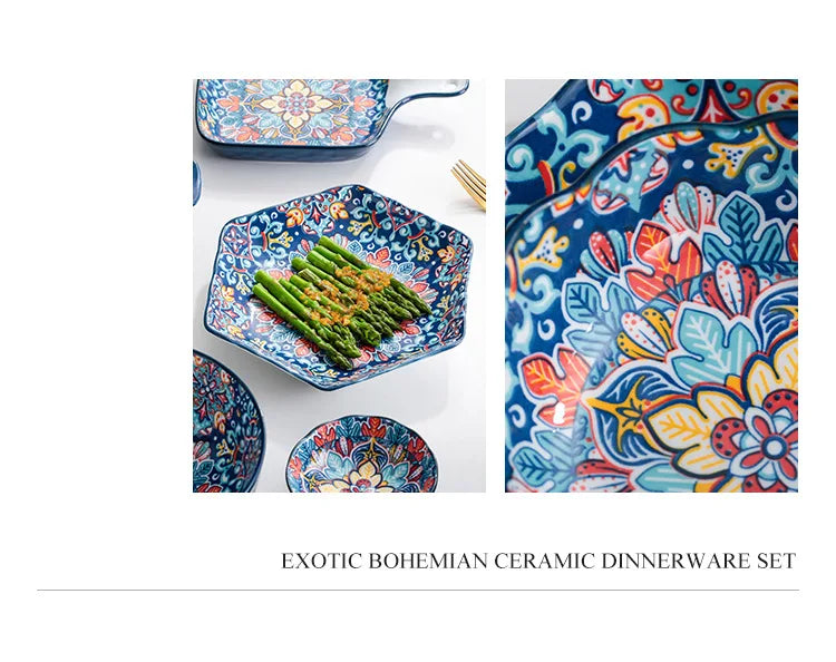 Baroque Ceramic Bowl Set - Creative Rice Soup Noodle Bowl with Handle