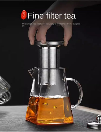 Glass Teapot with Infuser - Tea Set Kettle Maker for Loose Leaf Tea